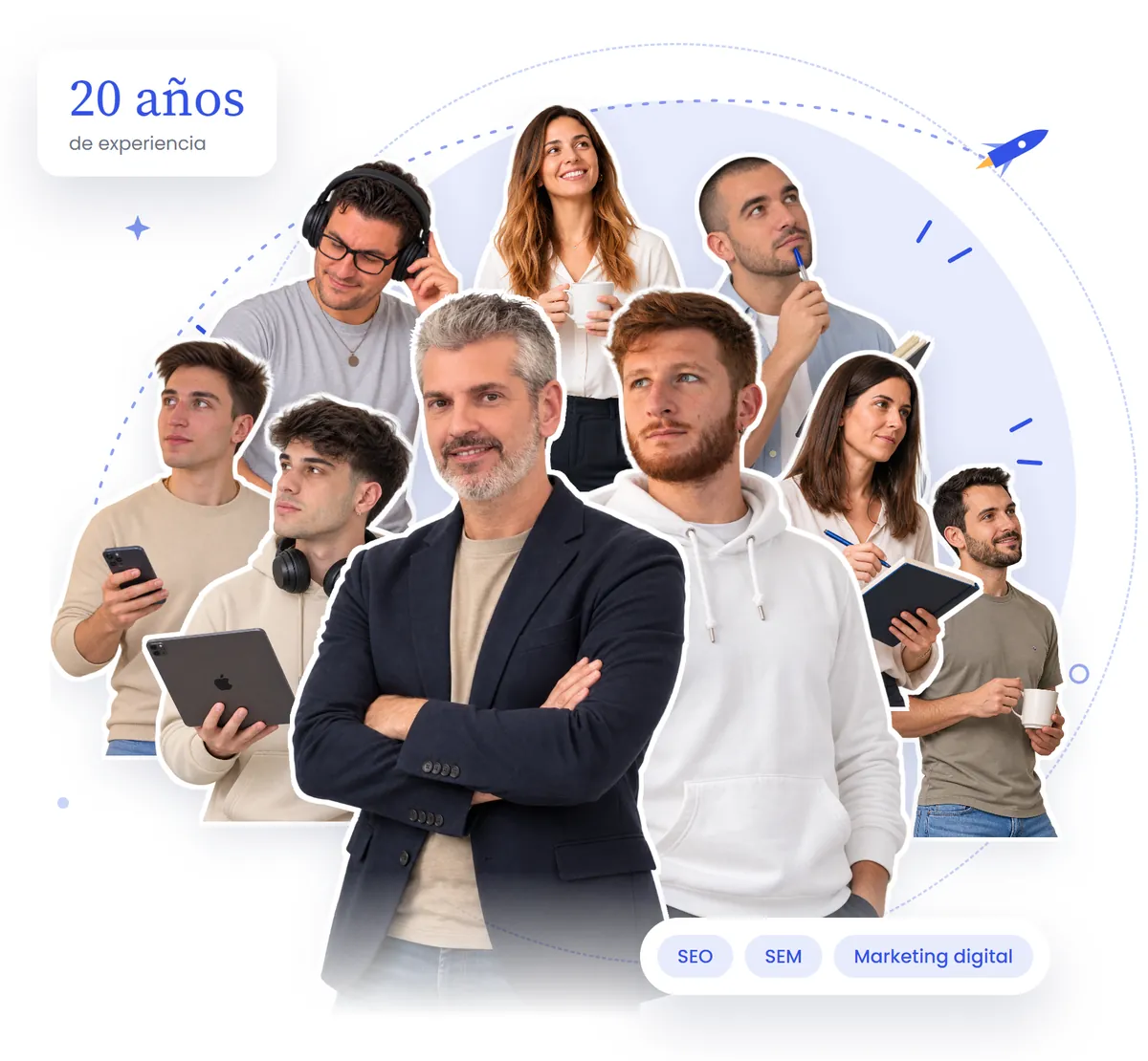 Equipo de Orbitalia, agencia SEO en Barcelona con más de 20 años de experiencia en SEO, SEM y marketing digital
