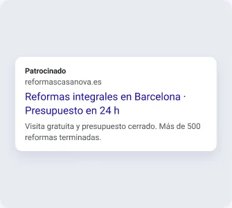 Ejemplo de anuncio de Google Ads en los resultados de búsqueda