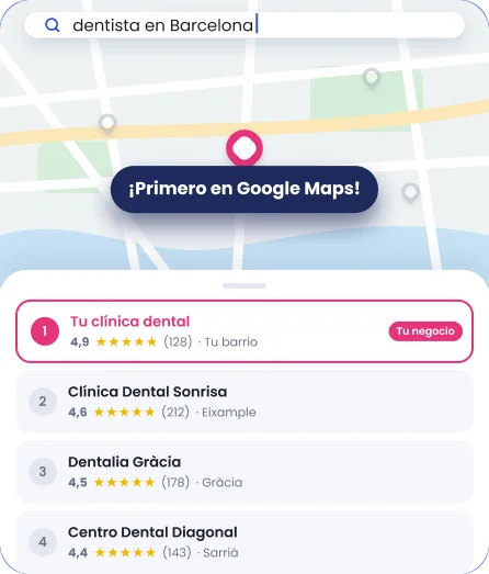 Resultados de Google Maps con tu negocio en primera posición
